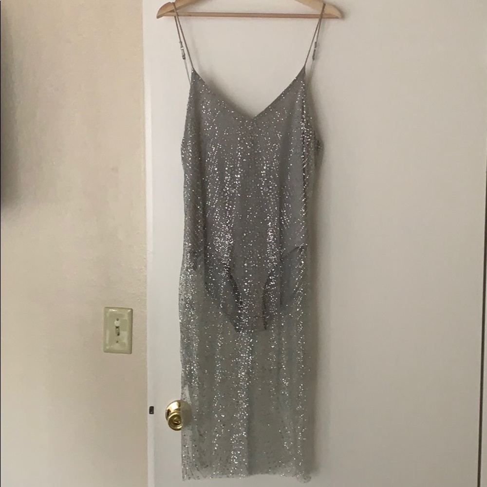 Jeweled silver dress